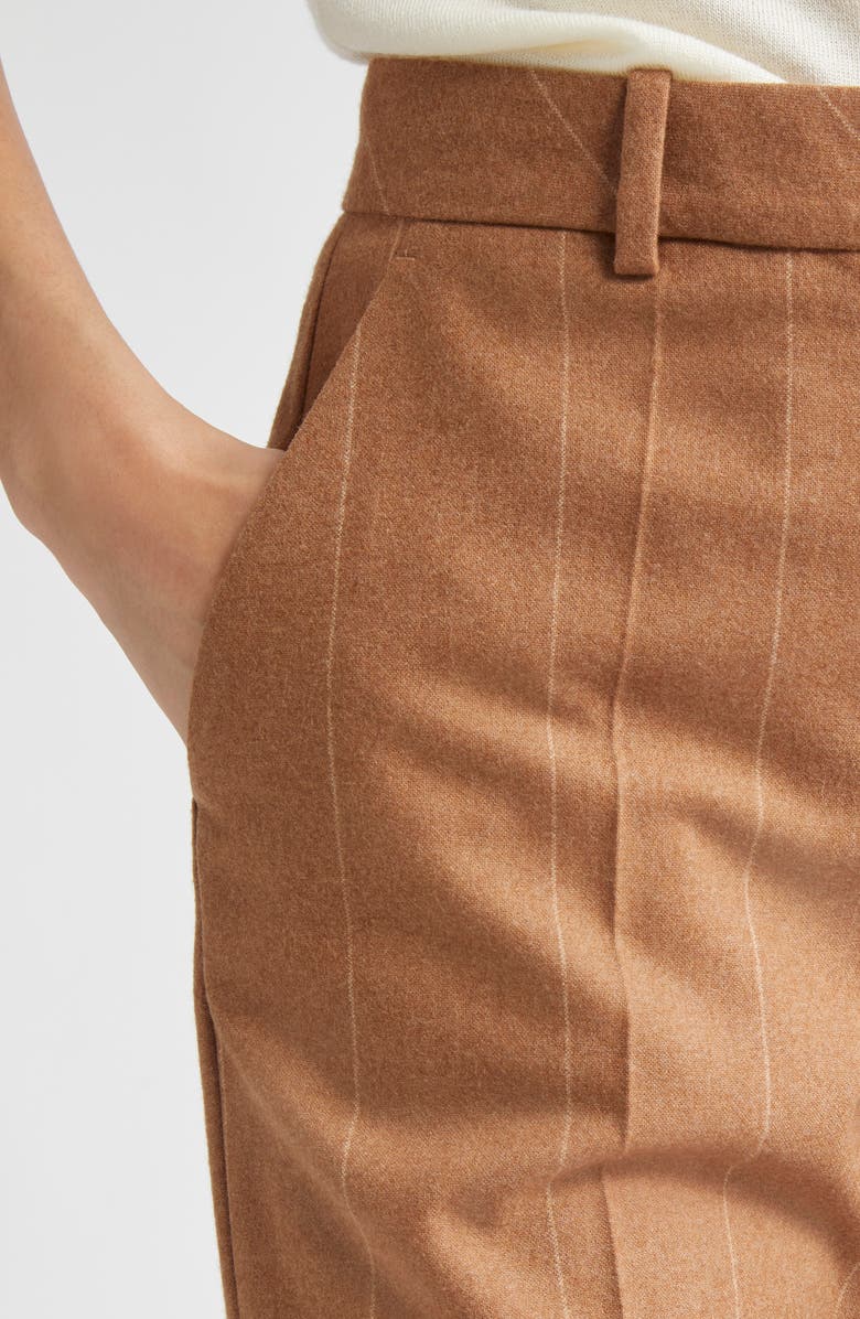Eleventy Pinstripe Wool Straight Leg Pants, Alternate, color, 157 Cognac
