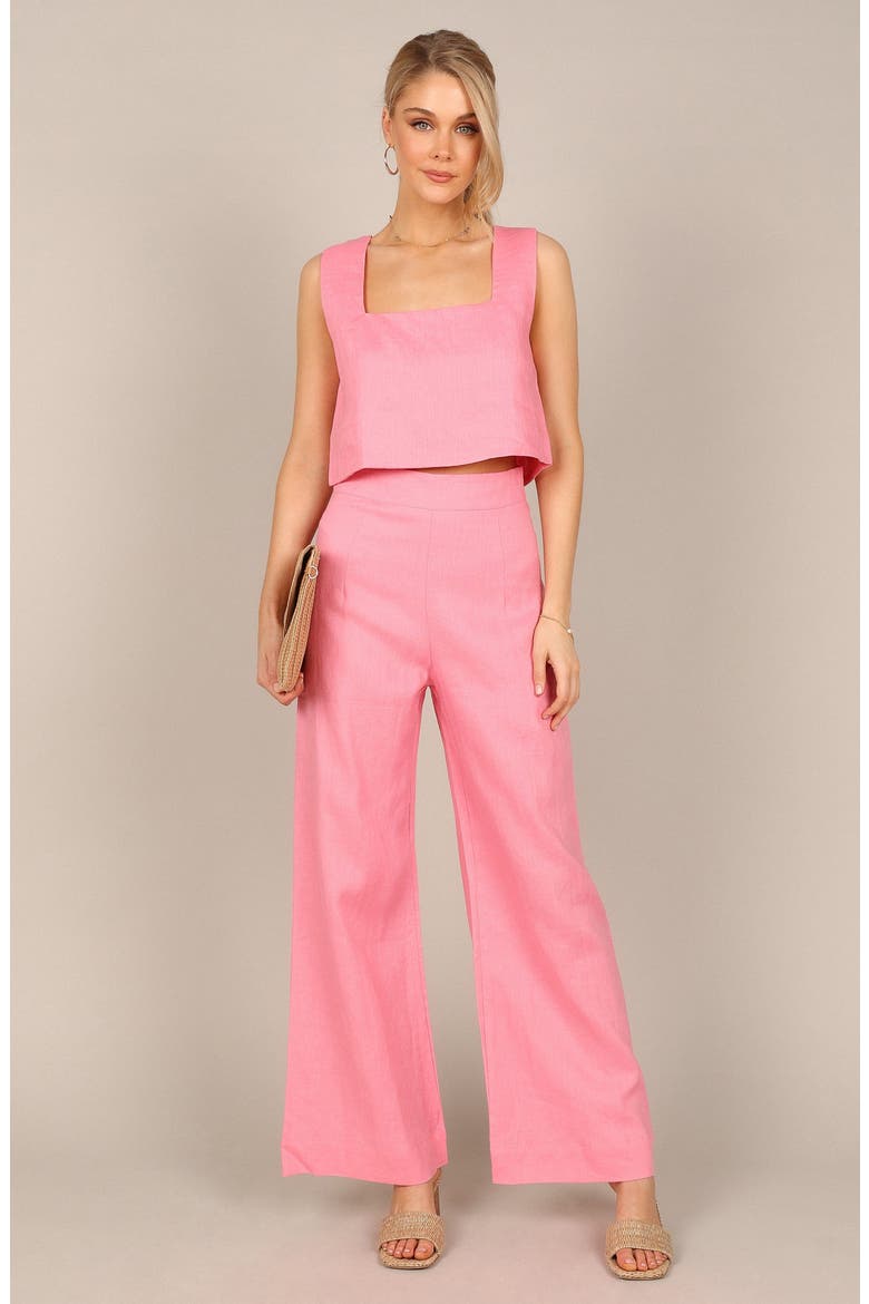 Devlin Wide Leg Linen Pants, Alternate, color, PINK