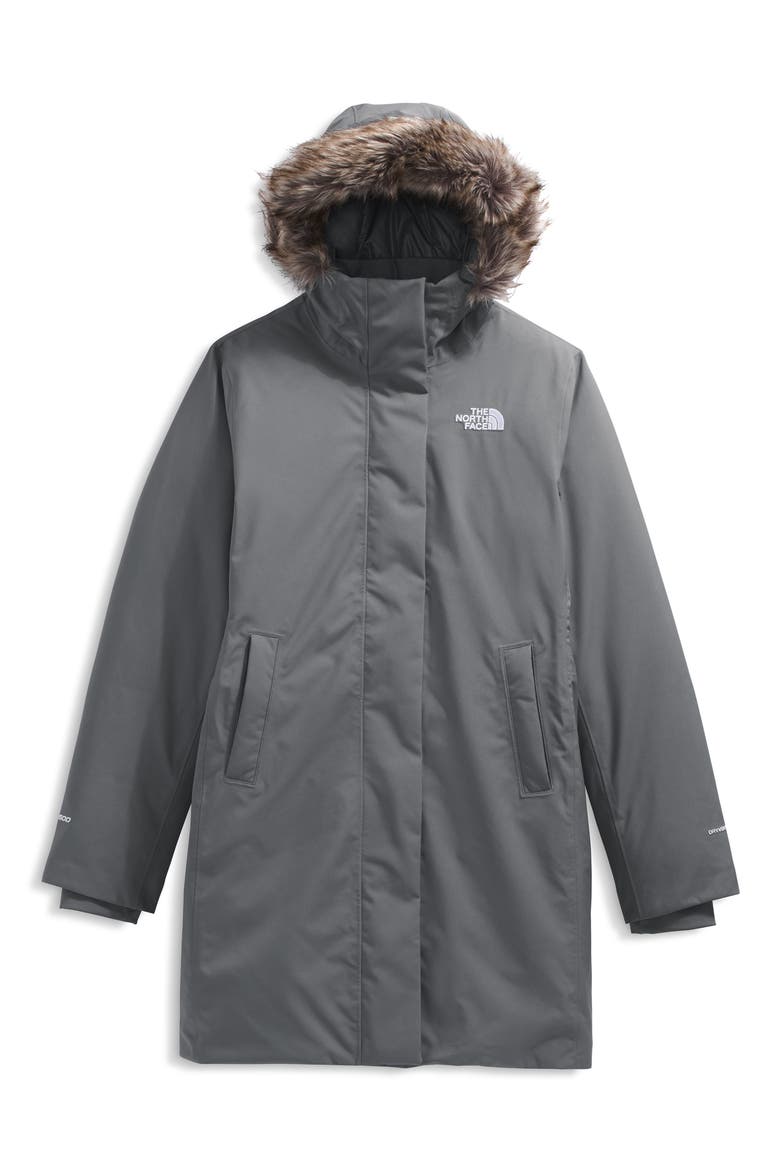 Arctic Waterproof 600-Fill-Power Down Parka with Faux Fur Trim, Alternate, color, SMOKED PEARL