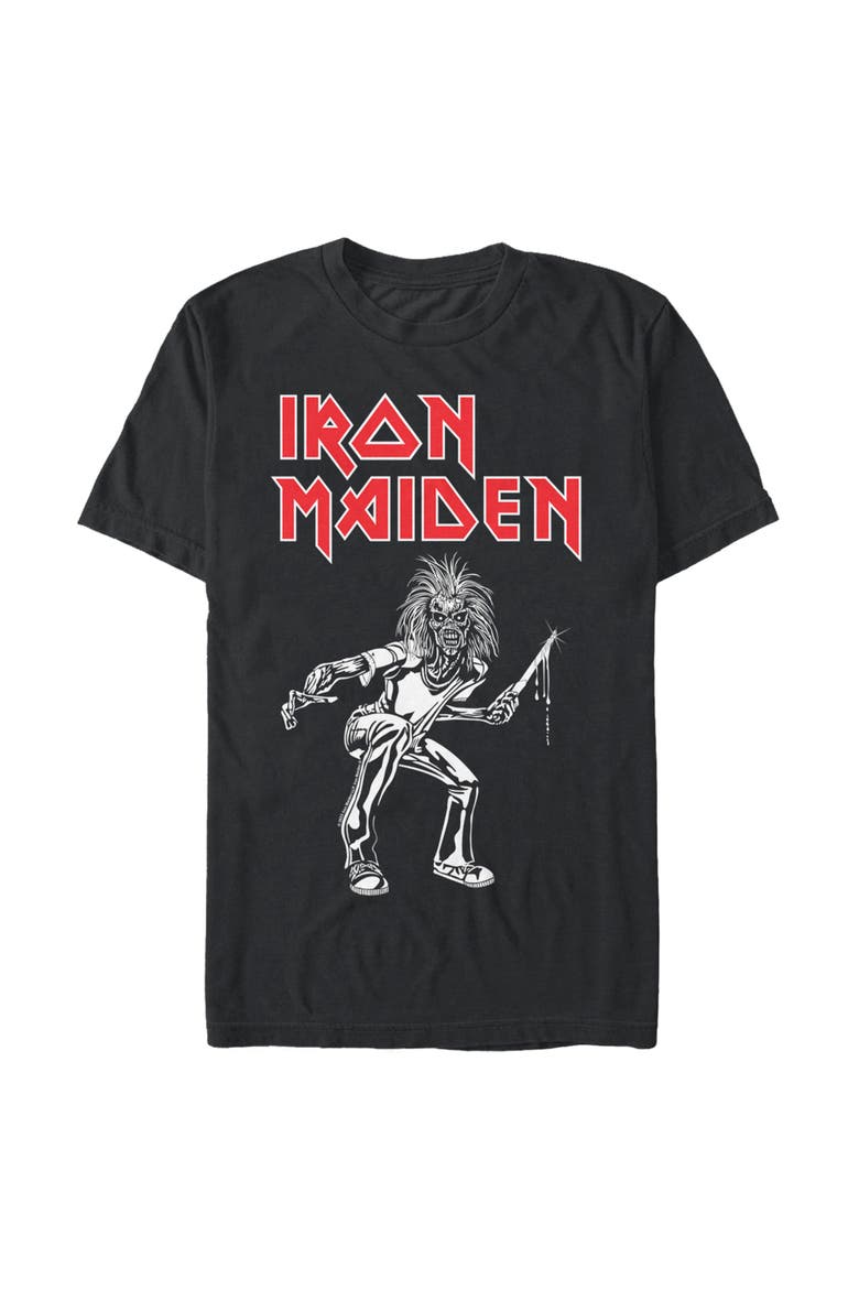 Men's Iron Maiden Eddie Knife  Graphic T-Shirt, Main, color, Black