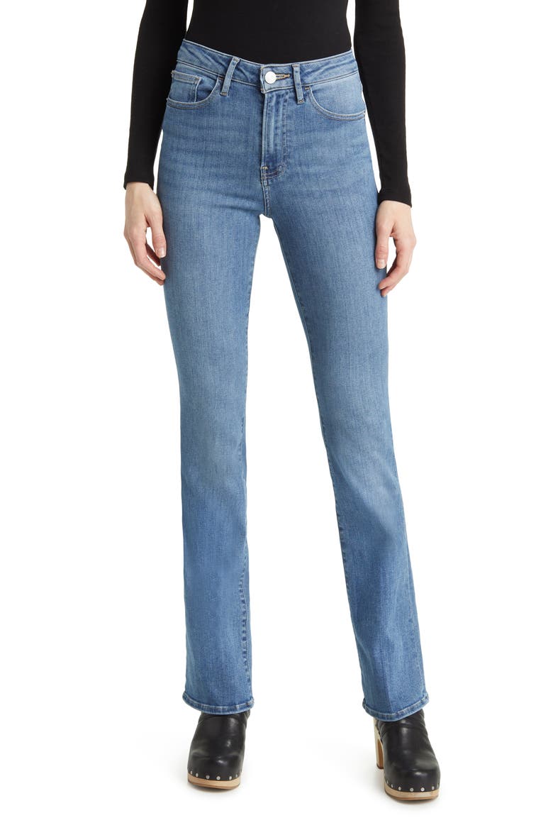 Super High Waist Mini Bootcut Jeans, Main, color, LUCERNE