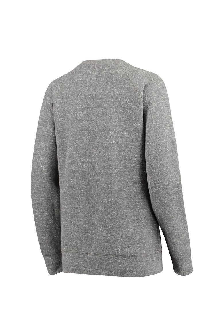 Women's Pressbox Heathered Gray Auburn Tigers Big Team Logo Knobi Fleece Tri-Blend Crew Neck Sweatshirt, Alternate, color, Heather Gray