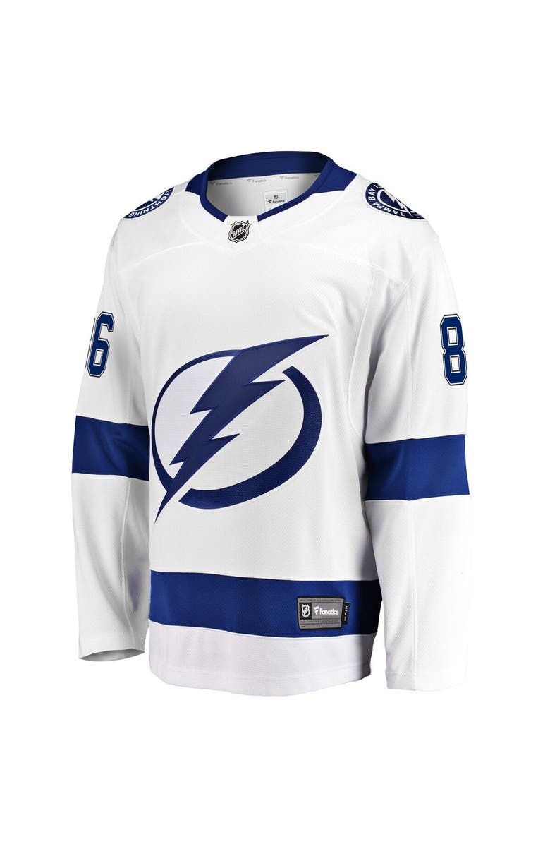 FANATICS Men's Fanatics Nikita Kucherov White Tampa Bay Lightning Away Premier Breakaway Player Jersey, Alternate, color, 