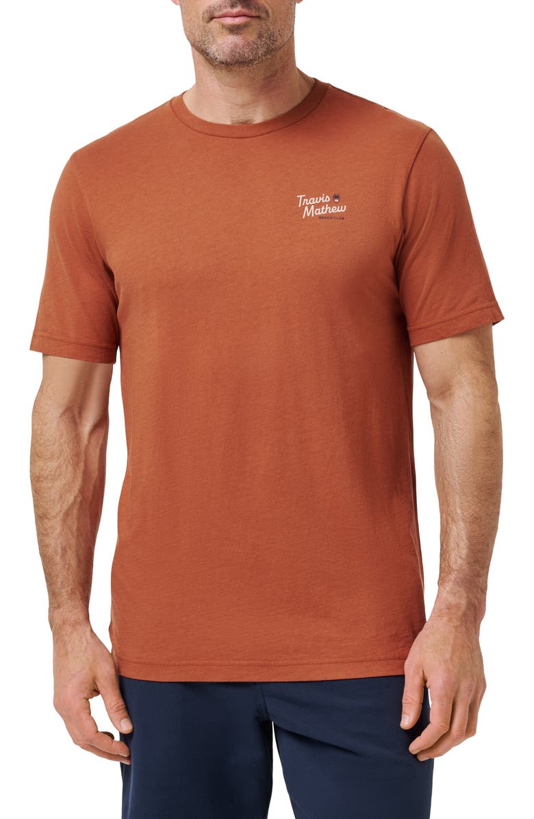 TravisMathew Oceanfront Room Graphic T-Shirt, Main, color, Maple