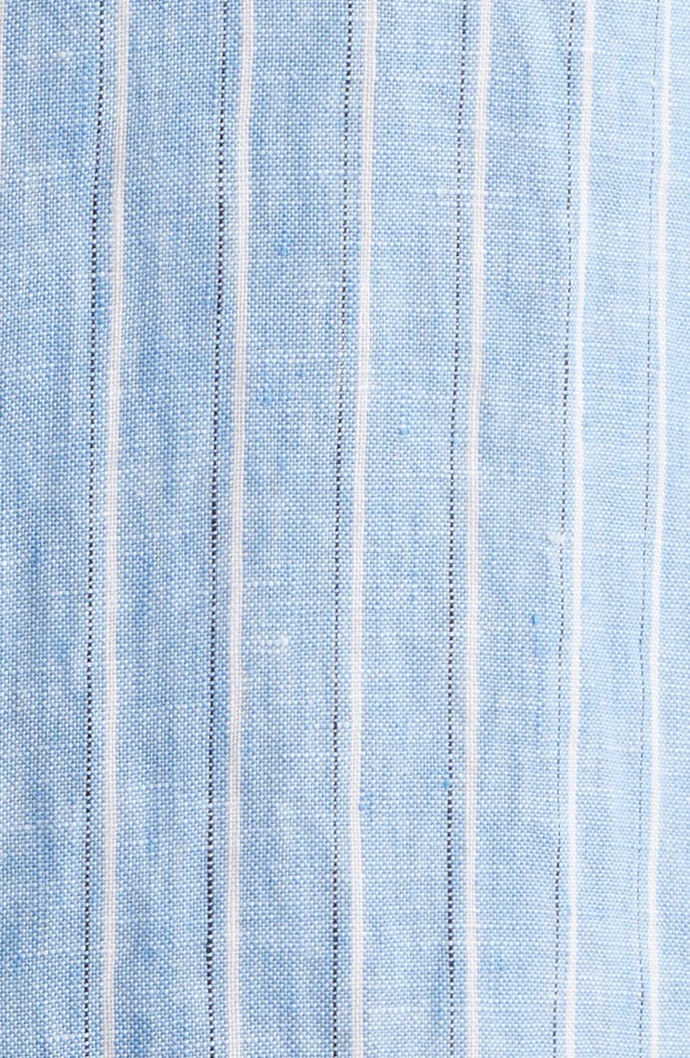 Theory Irving Relaxed Fit Stripe Linen Button-Up Shirt, Alternate, color, Crisp Blue Multi