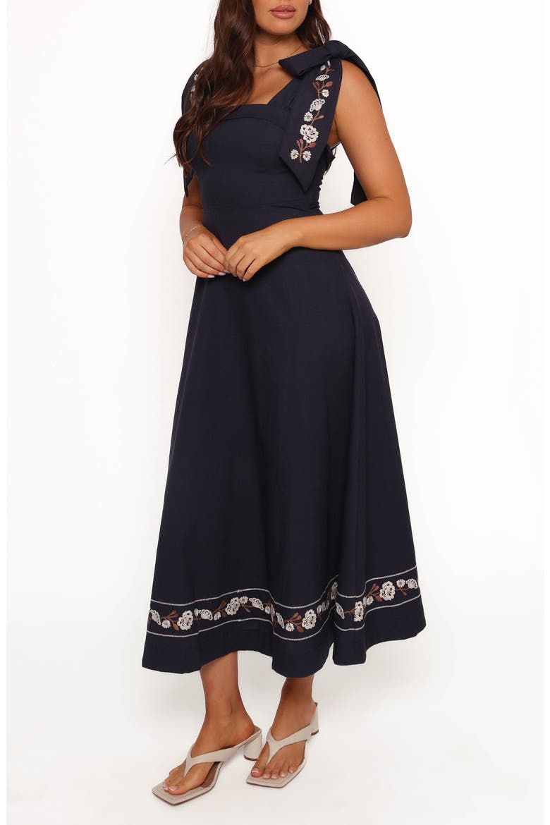 Marcella Tie Strap Maxi Dress, Alternate, color, NAVY