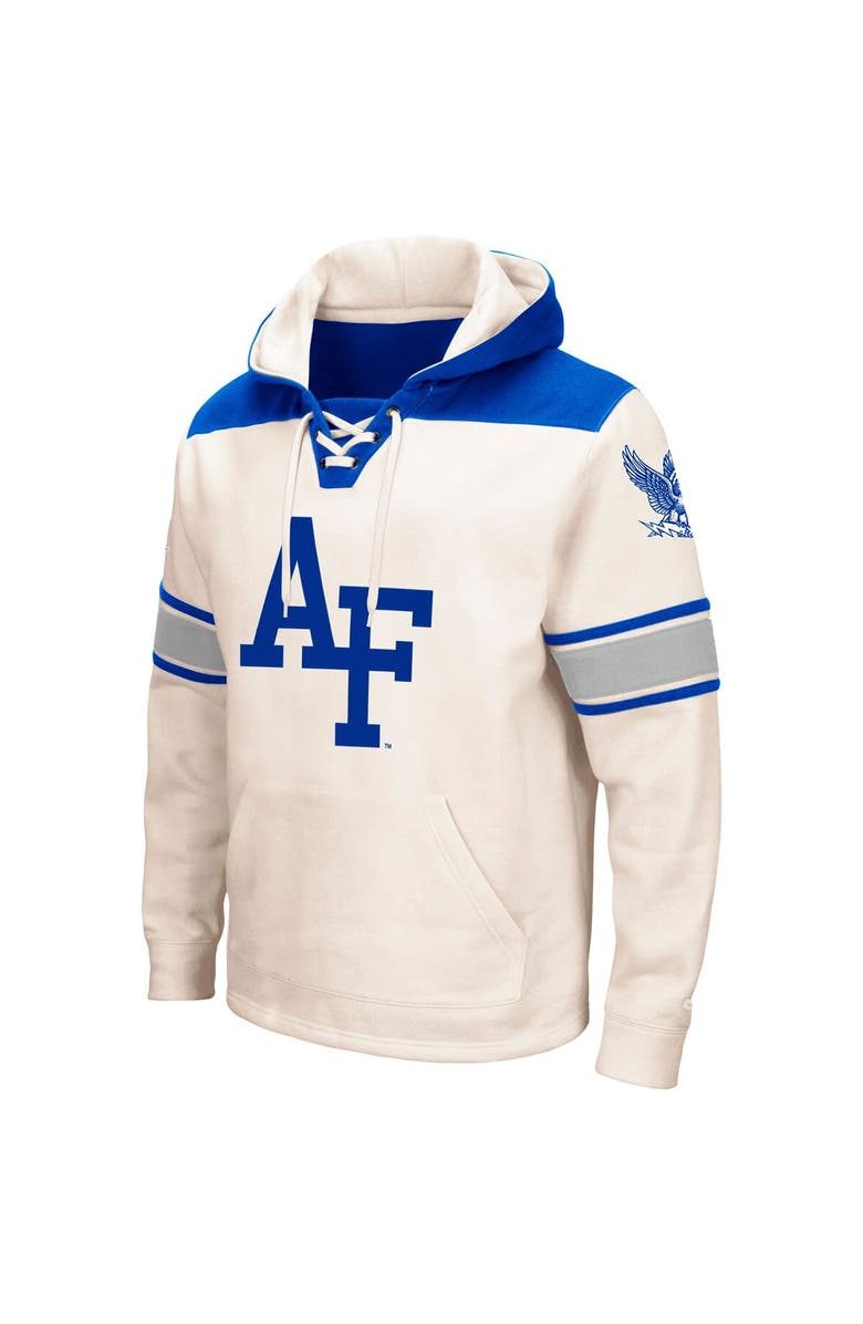 COLOSSEUM Men's Colosseum Cream Air Force Falcons 2.0 Lace-Up Pullover Hoodie, Alternate, color, Cream