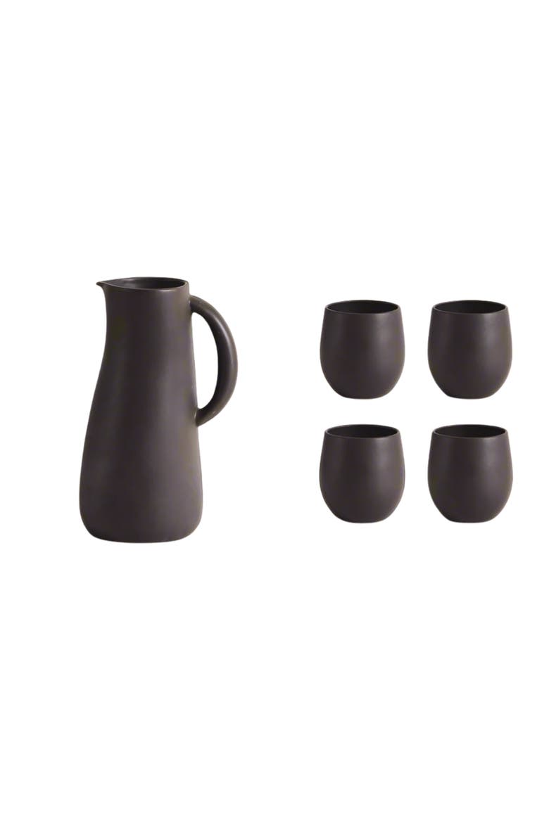 Serenity Jug & Cup Set, Main, color, Black