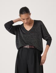 Hush Gracey V Neck Metallic Jumper