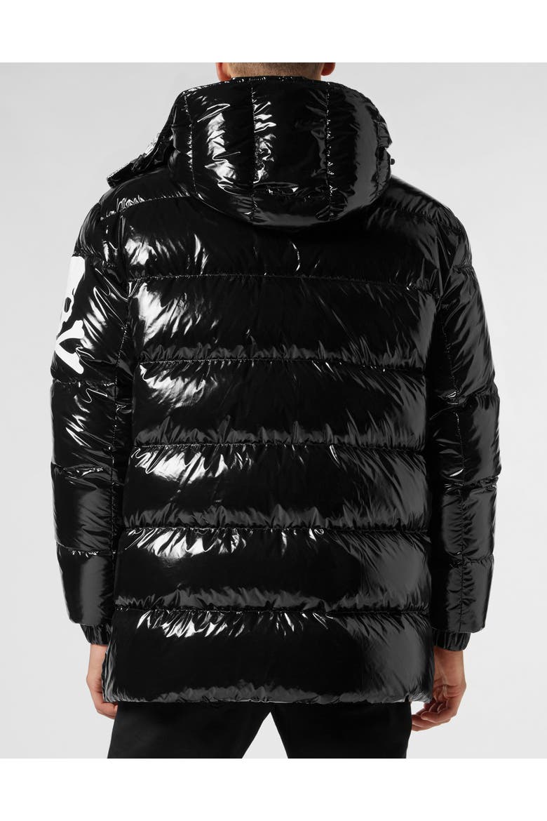 Oversize Nylon Puffer Jacket Skull&amp;bones Men, Alternate, color, black