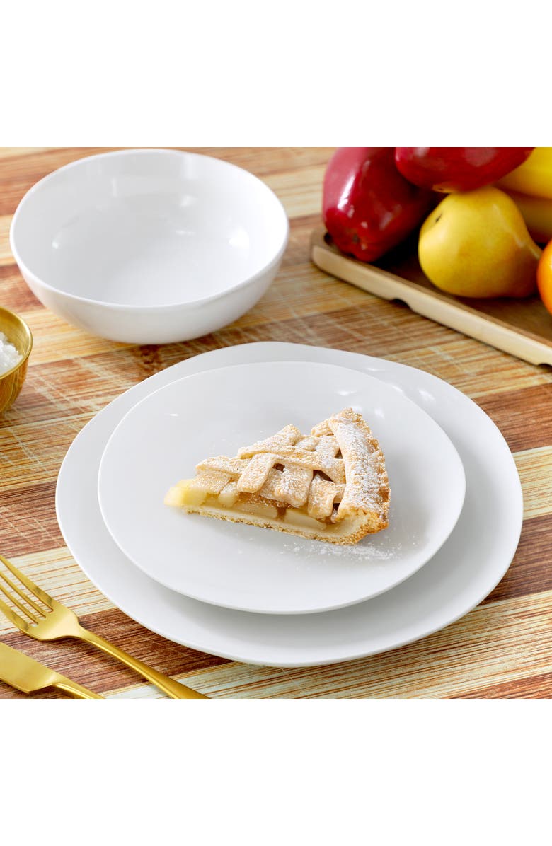 Gibson Home Aspen Drift 12 Piece Organic Round Ceramic Dinnerware Set, Alternate, color, White