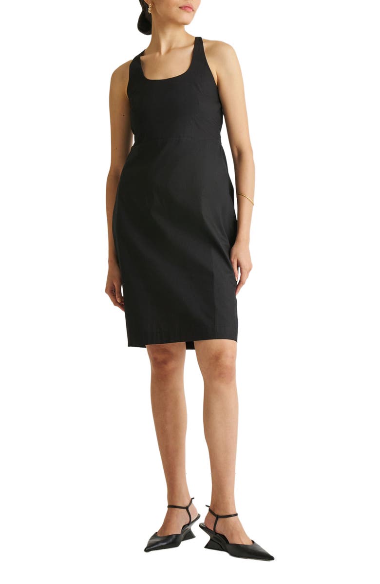 Reistor Fitted Knee Length Dress, Main, color, Black