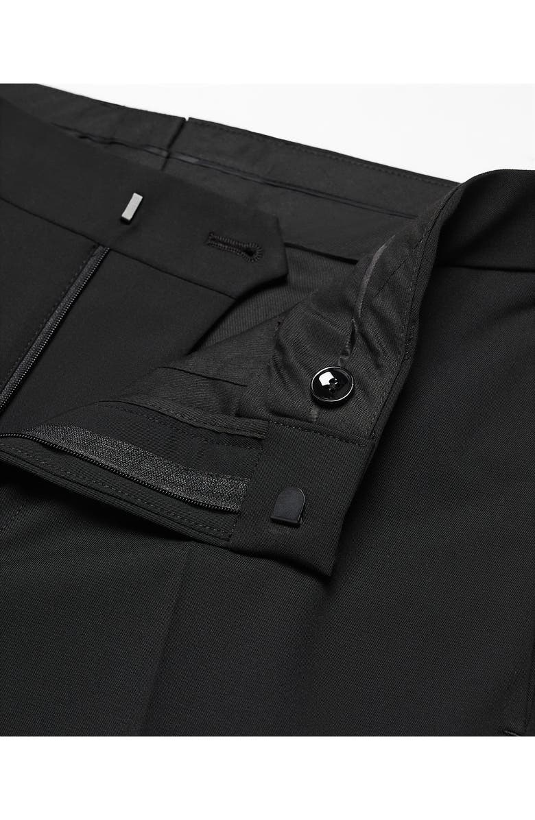 MANGO Superslim Fit Flat Front Stretch Dress Pants, Alternate, color, Black