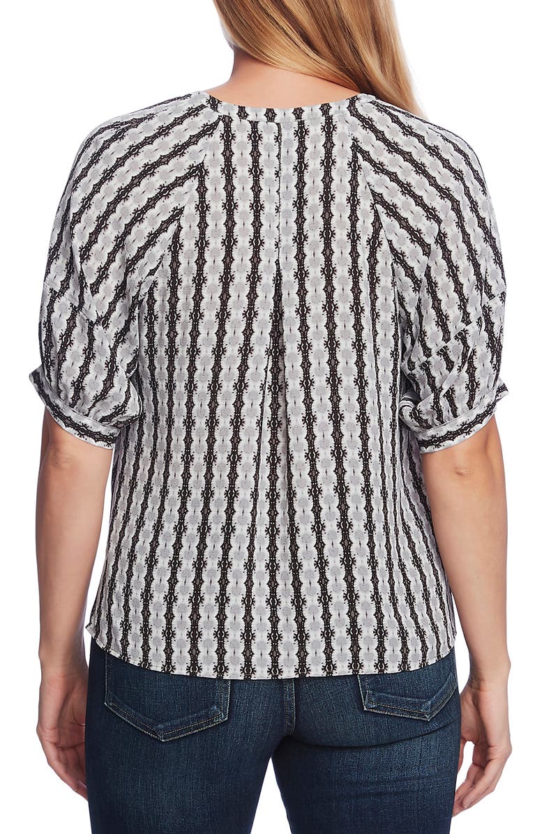 Vince Camuto Starburst Stripe Short Sleeve Blouse, Alternate, color,