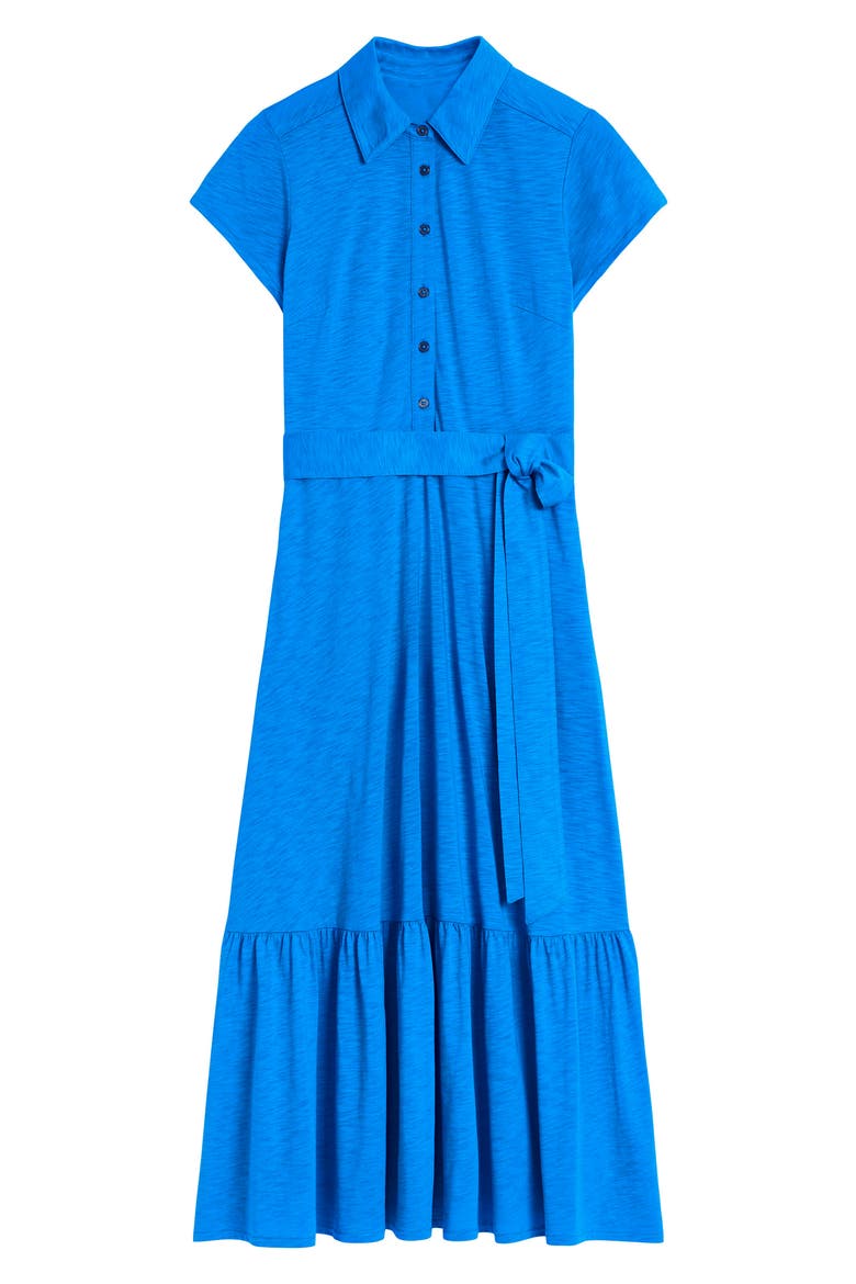 slub jersey dress AnyBody Regular Cotton Slub Jersey and Gauze Mix Dress, Size XX-Small, Bright Navy
