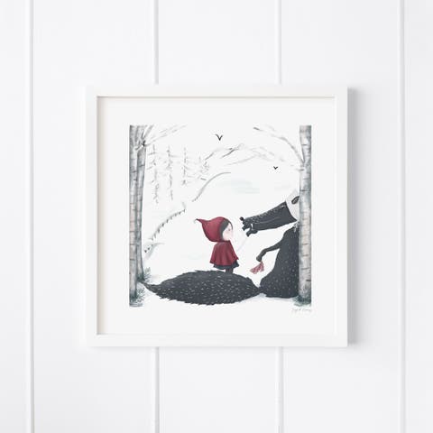 Little Red Riding Hood Framed Museum Quality 12" x 12" Art Print