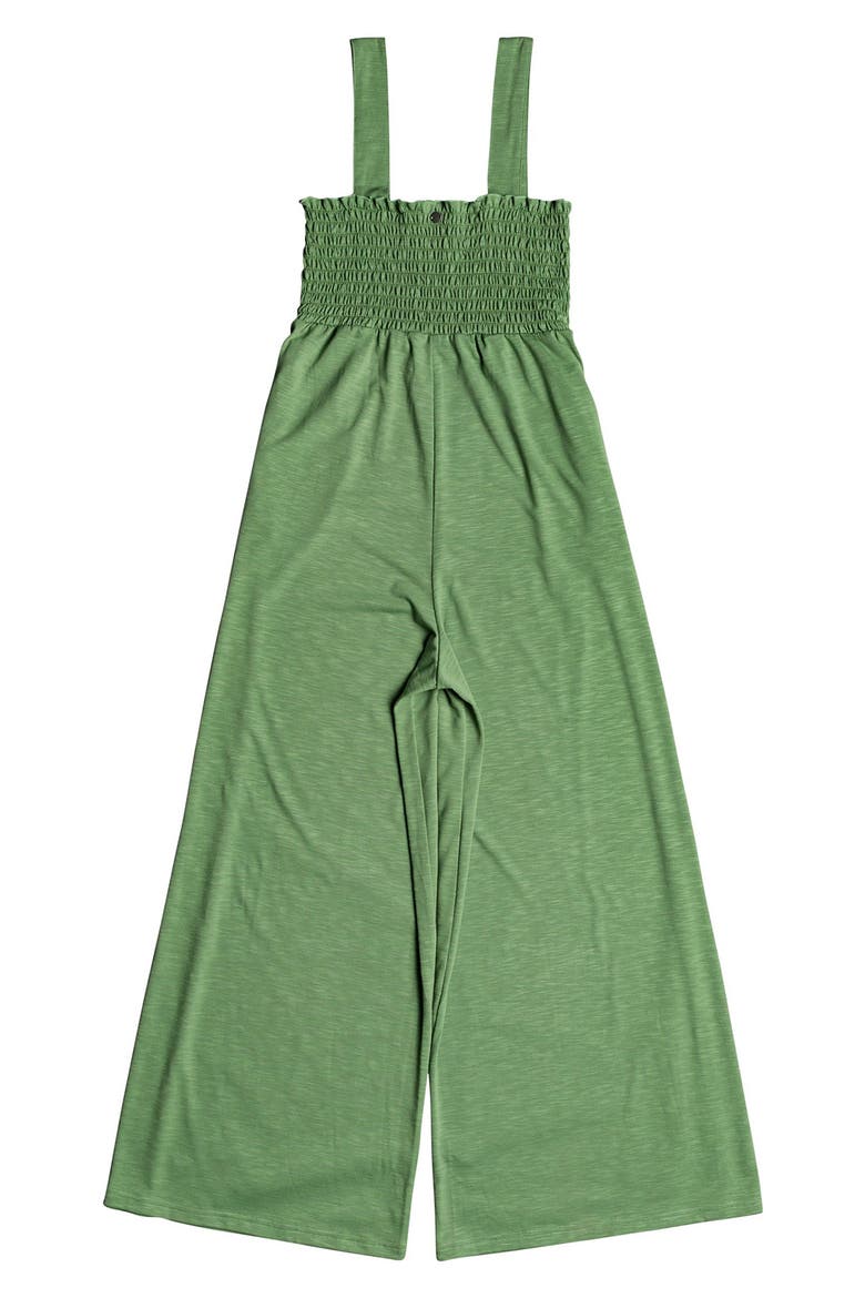 Just Passing By Wide Leg Slub Jersey Jumpsuit, Alternate, color, TURF GREEN
