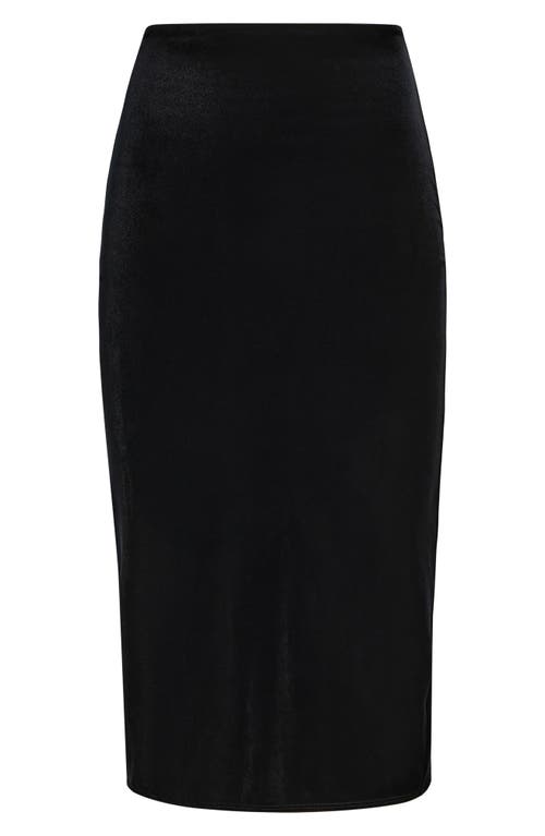 Commando Stretch Velvet Midi Skirt In Black