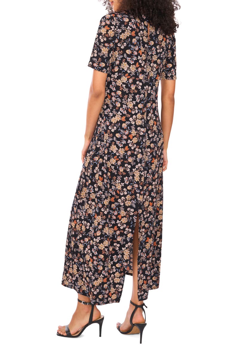 Print Maxi Dress, Alternate, color, RICH BLACK