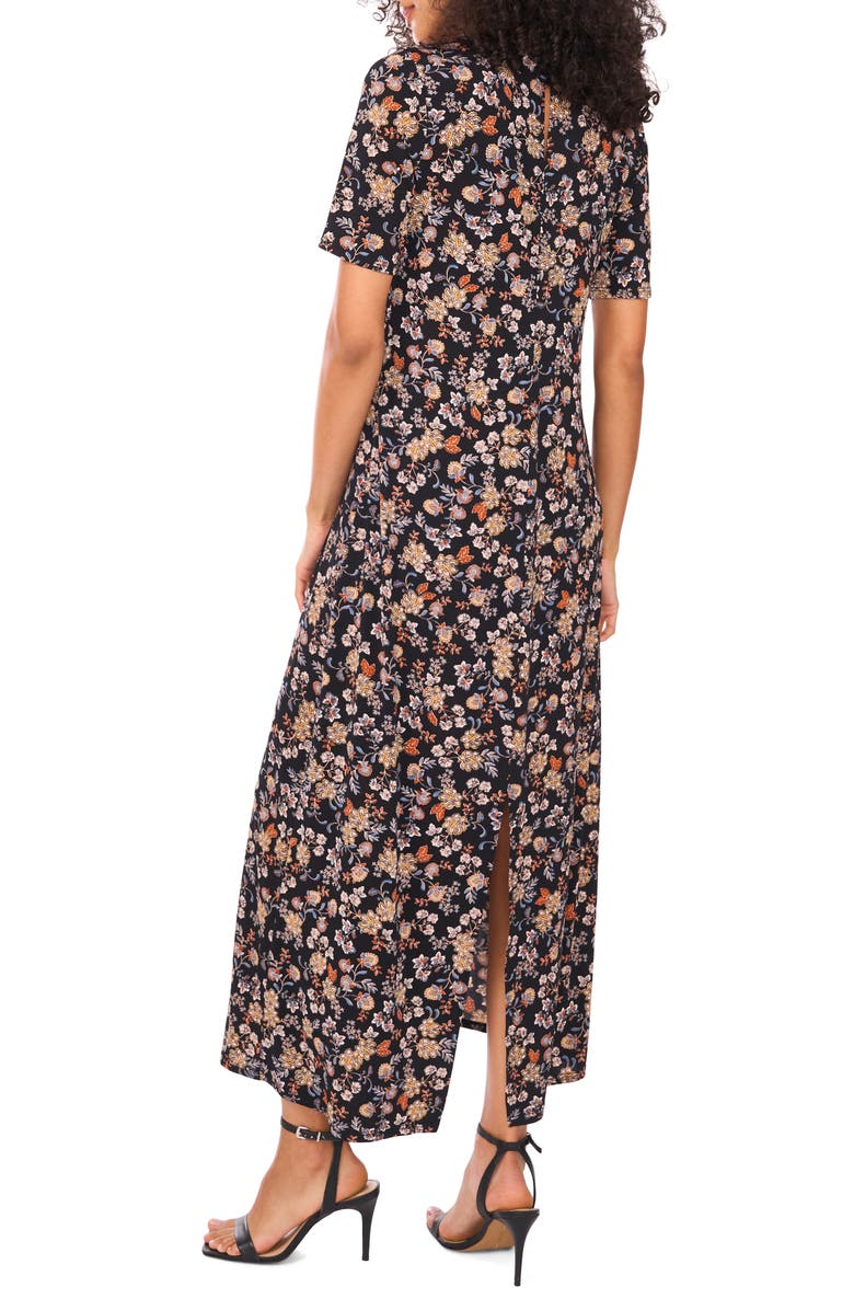 Vince Camuto Print Maxi Dress, Alternate, color, Rich Black