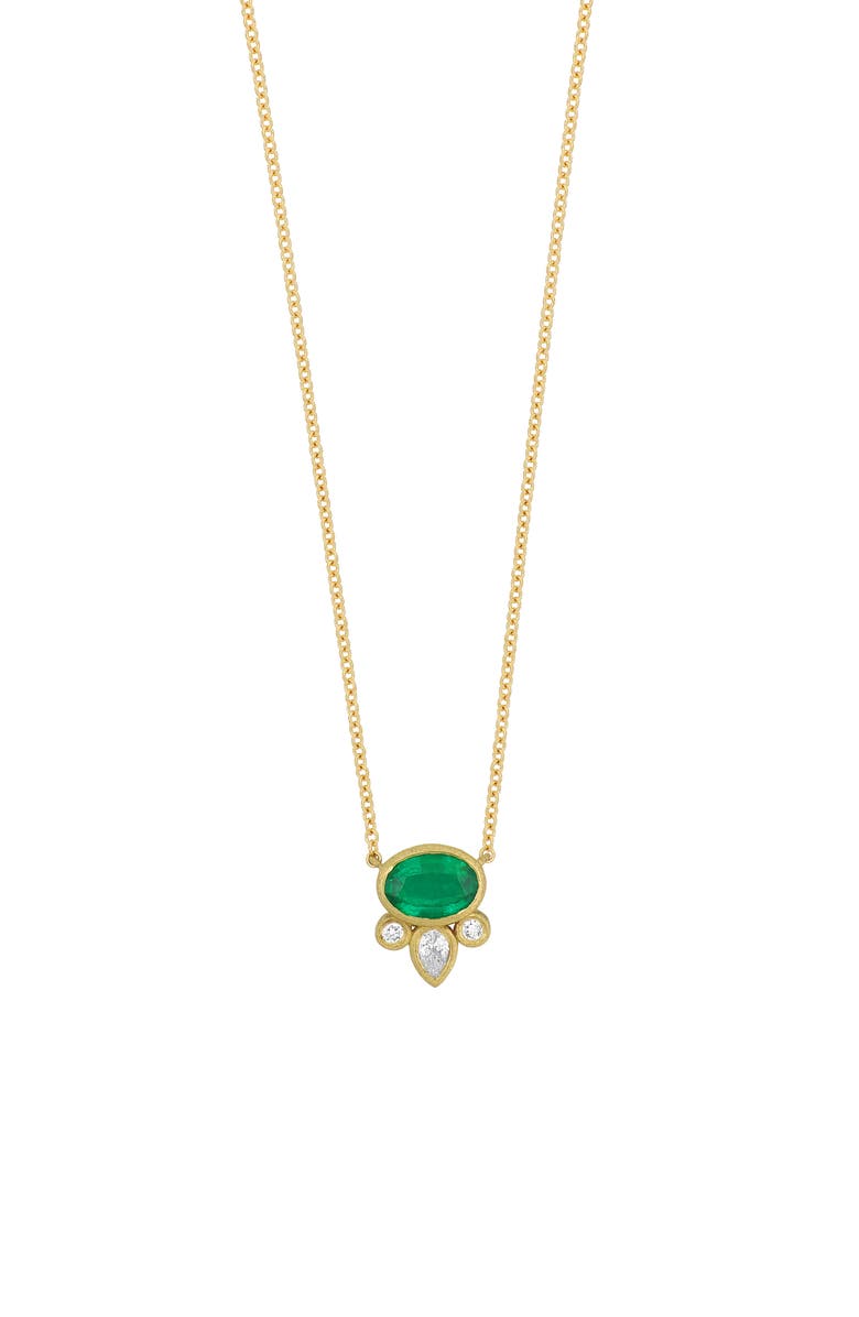 Bony Levy El Mar Emerald & Diamond Pendant Necklace, Main, color, 18K Yellow Gold