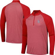 LEVELWEAR Men's Levelwear Red St. Louis Cardinals Charter Striped Raglan Quarter-Zip Top