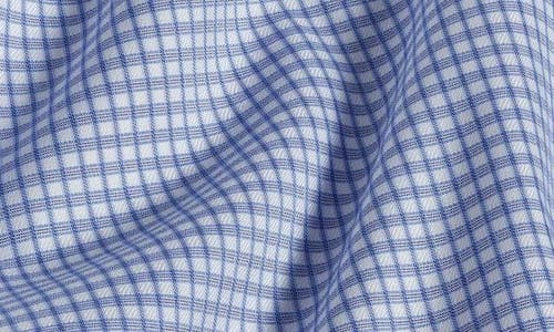 David Donahue Slim Fit Shadow Check Cotton Dress Shirt In Blue