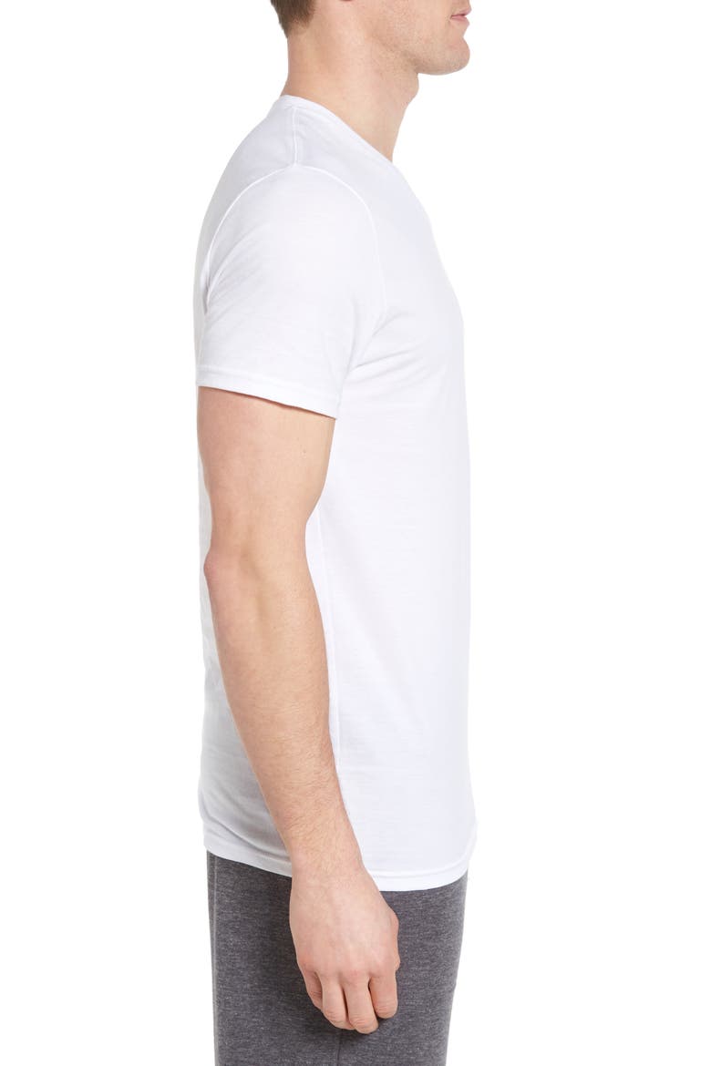 4-Pack Trim Fit Supima® Cotton V-Neck T-Shirts, Alternate, color, WHITE