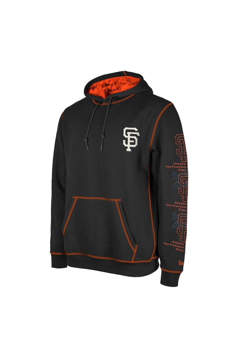 Men's New Era Black San Francisco Giants Team Split Pullover Hoodie, Alternate, color, Black