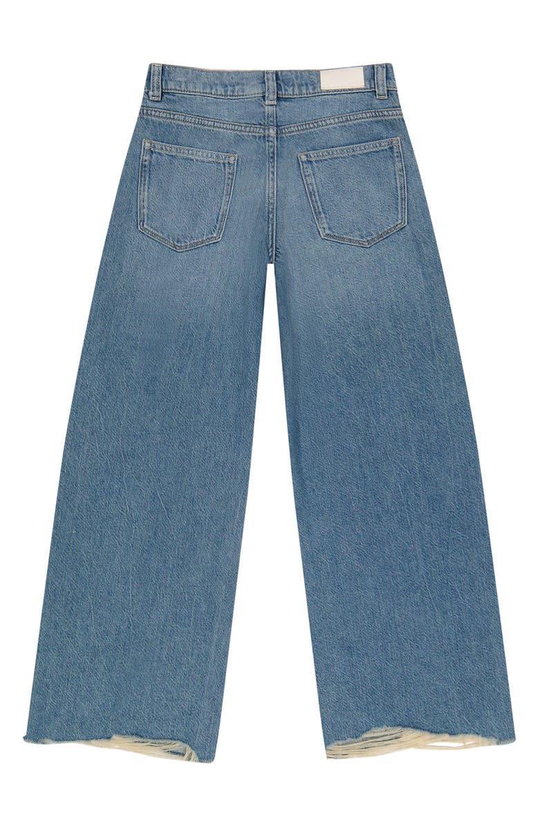 DL1961 Kids' Nini Raw Hem Low Rise Wide Leg Jeans, Alternate, color, 