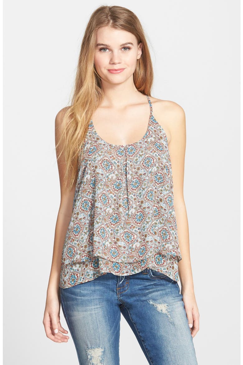 Double Layer Halter Top, Main, color, TAN KANGAROO MIRAGE PRINT