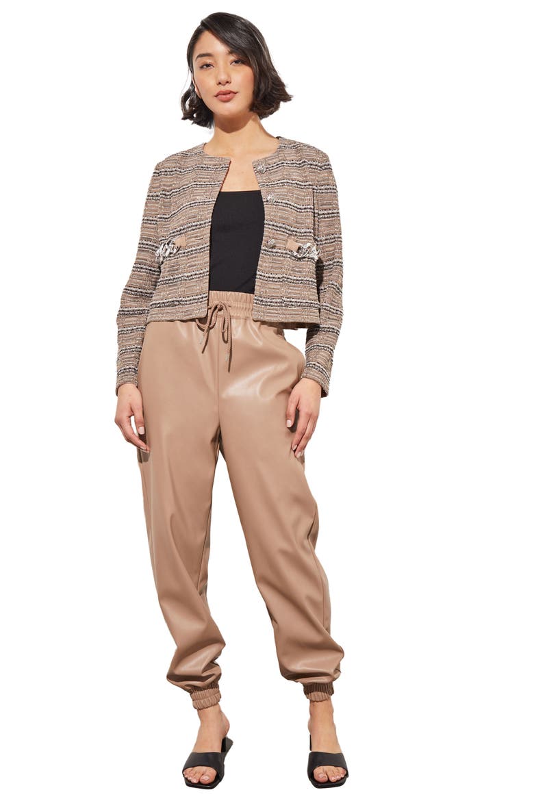 Heritage Crop Tweed Jacket, Alternate, color, JAVA/BLK/IVO