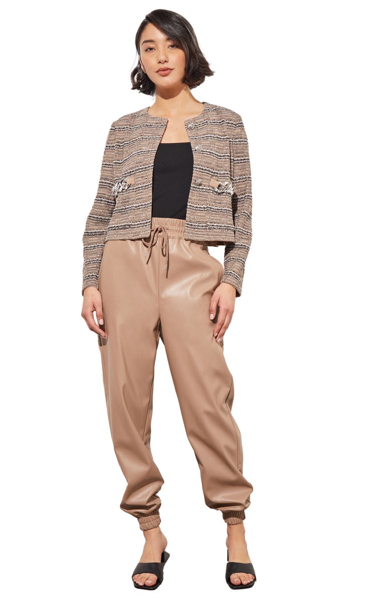 Ming Wang Heritage Crop Tweed Jacket, Alternate, color, Java/Blk/Ivo