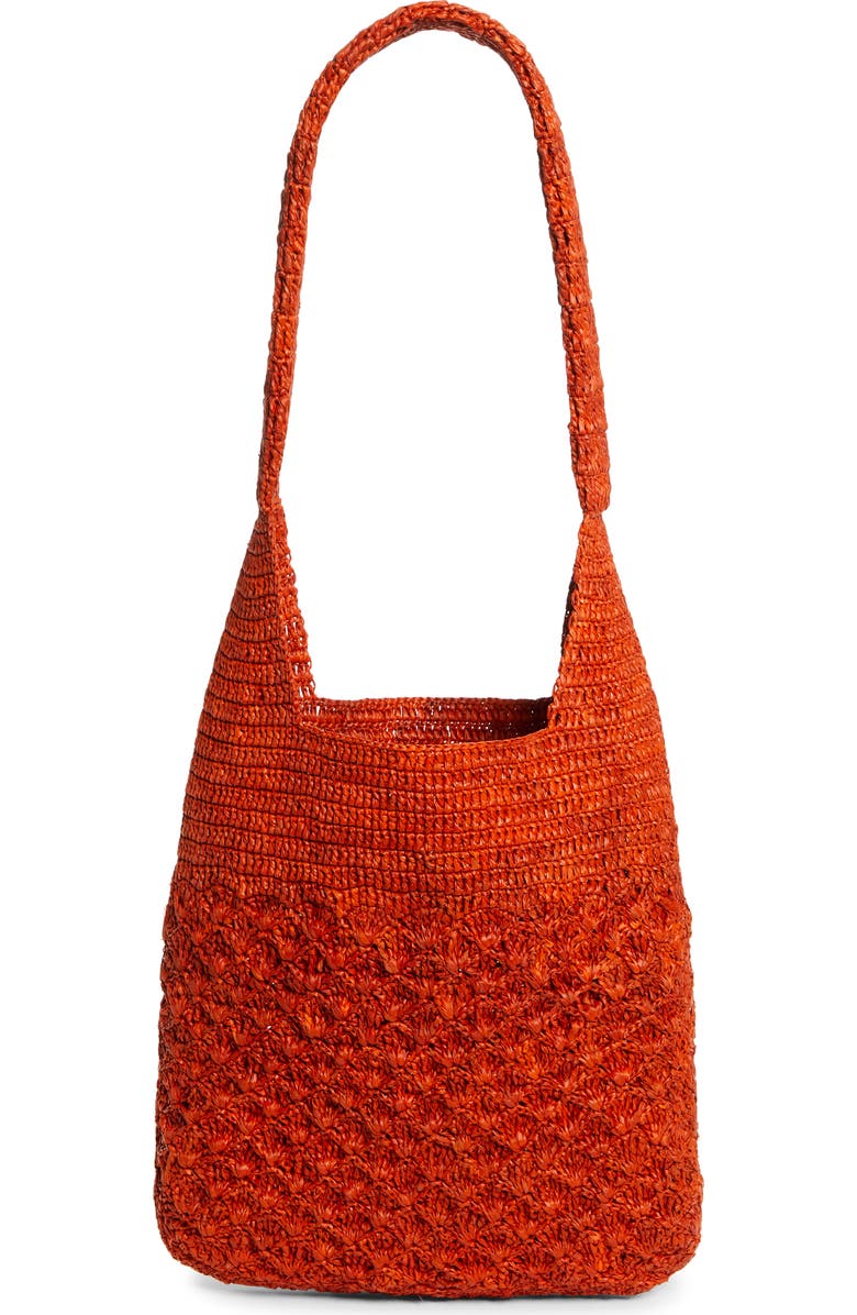 Isabel Marant Small Praia Raffia Tote, Alternate, color, Orange