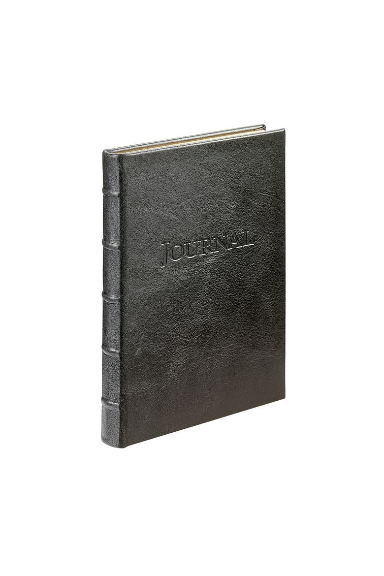 9"  Leather Hardcover Journal, Alternate, color, Oynx