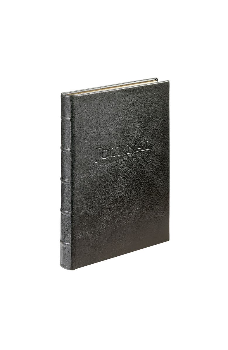Graphic Image 9"  Leather Hardcover Journal, Alternate, color, Oynx