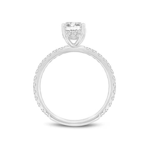 Luvmyjewelry Sia 14k Gold Radiant Cut Lab Grown Diamond Hidden Halo Ring In 14k White Gold