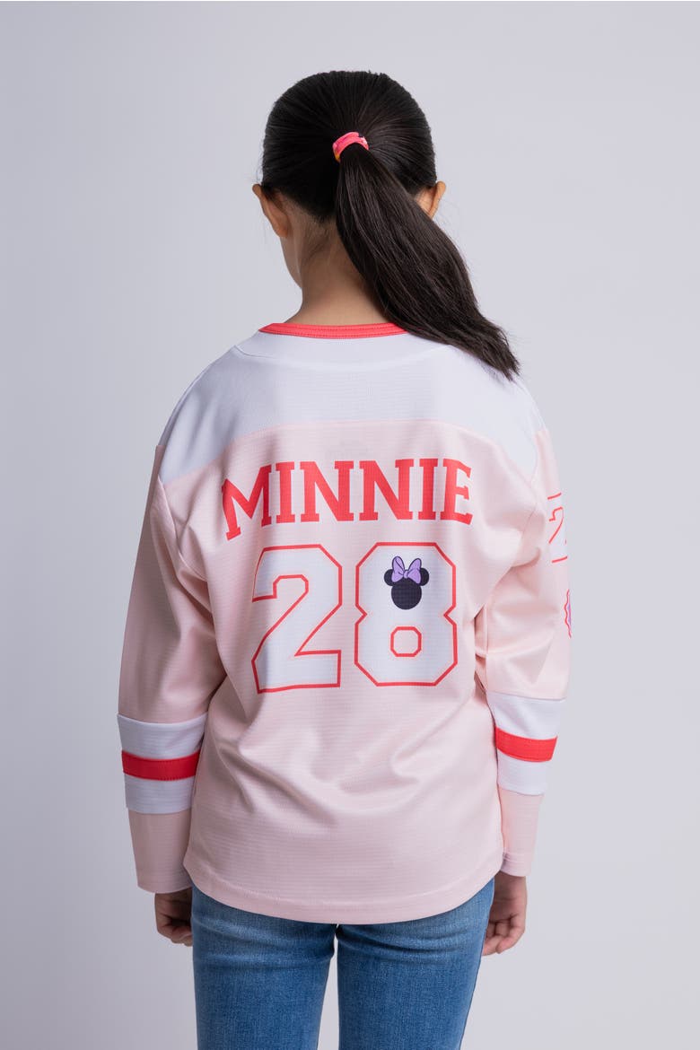 Minnie Mouse Athletic Hockey Jersey, Alternate, color, Pink White Minnie