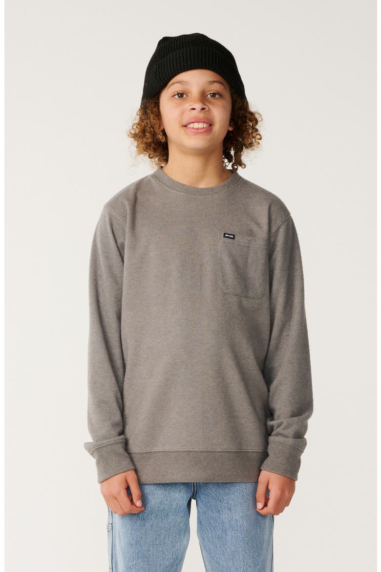 Kids' Grid Pocket Sweatshirt, Main, color, GREY MARLE