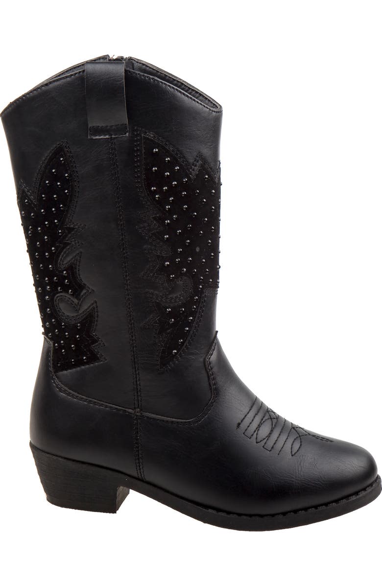 Kensie Girl zip up boot with heel, Alternate, color, Black