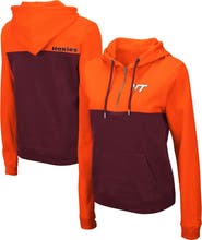 COLOSSEUM Women's Colosseum Orange/Maroon Virginia Tech Hokies Aidan Lightweight Half-Zip Hoodie