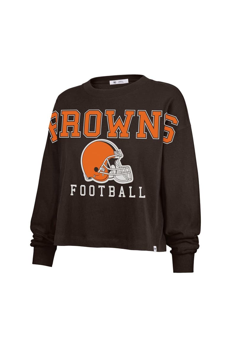 '47 Women's '47 Brown Cleveland Browns Outreach City Oversized Long Sleeve T-Shirt, Alternate, color, Brown