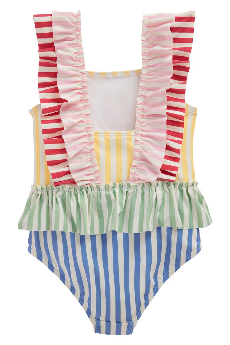 Kids' Frill Peplum One-Piece Swimsuit, Alternate, color, HOTCHPOTCH STRIPE