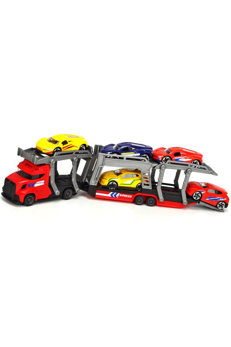 Transporter Set With 5 Diecast Cars, Alternate, color, Multicolored