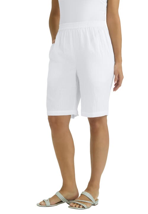 Jessica London Linen Short In White