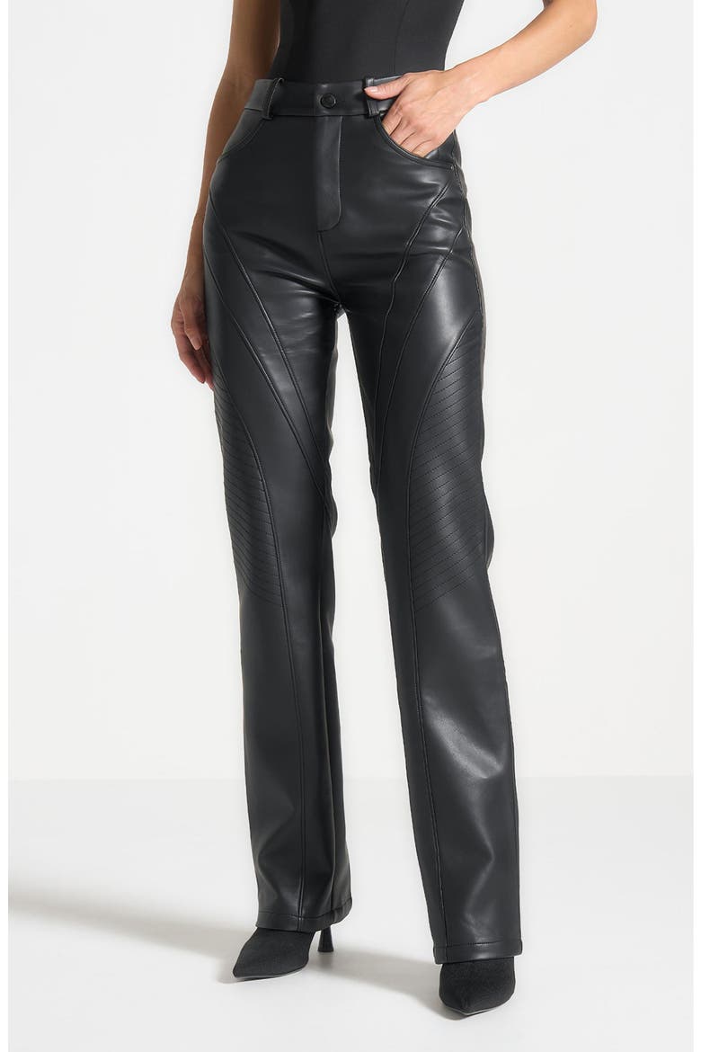 Leather Biker Trousers, Main, color, Black