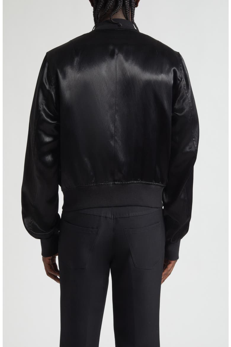Hampton Satin Varsity Jacket, Alternate, color, BLACK
