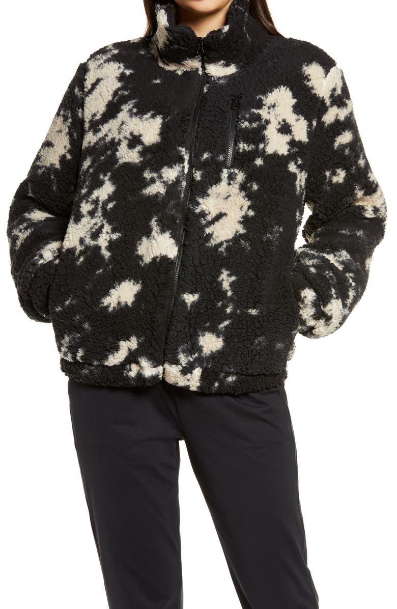 Zella Faux Fur Print Jacket, Alternate, color,