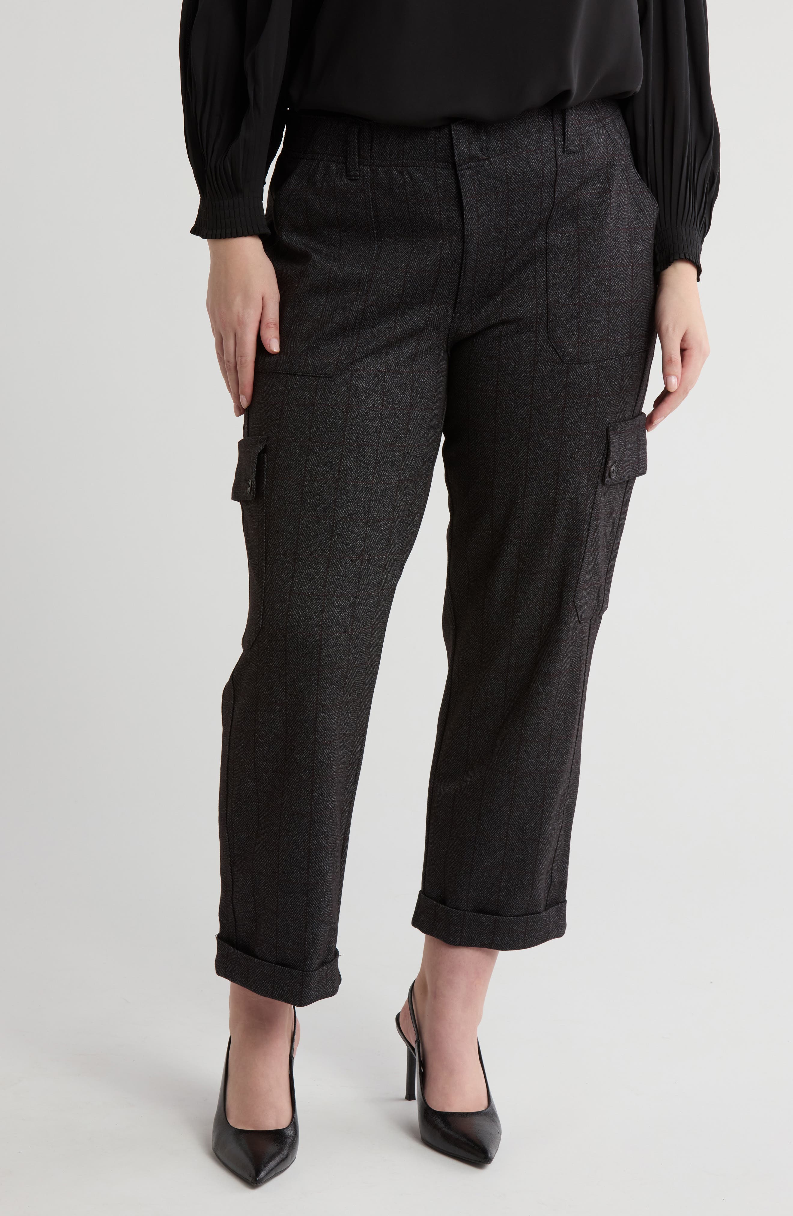 Democracy Stripe High Waist Crop Cargo Pants