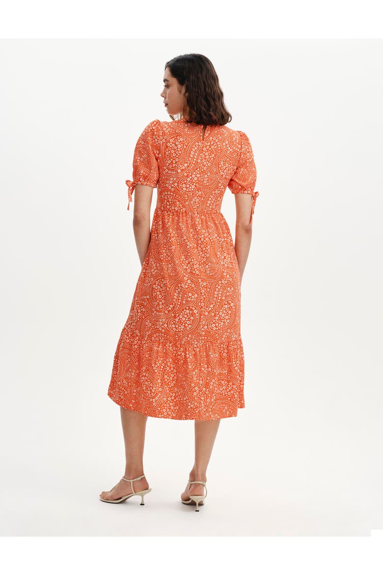 Petite Jessa Tiered Short Sleeve Dress, Alternate, color, Red Flower
